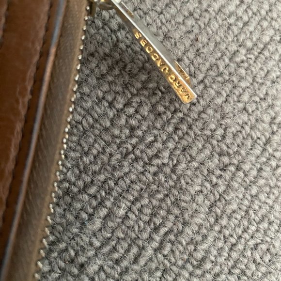 GENUINE MARC JACOBS BROWN LEATHER WALLET - GOLD HARDWARE - MADE IN ITALY - Picture 3 of 6
